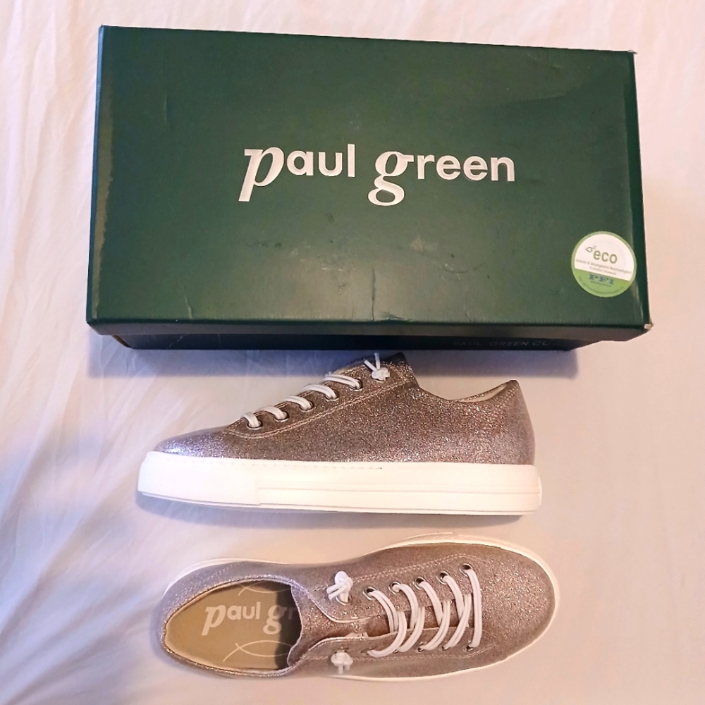 PAUL GREEN SHOES, SIZE 9, GOLD